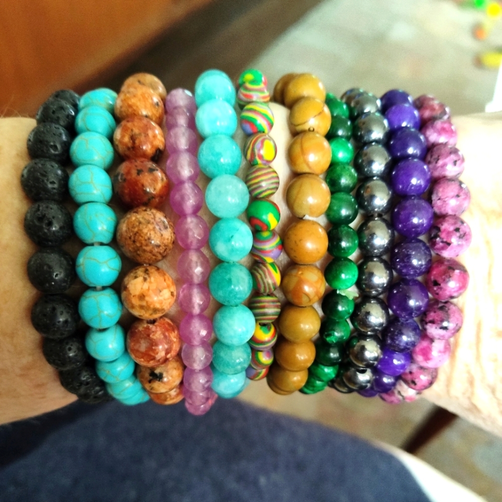 Eleven Gemstone bracelets - stretchy